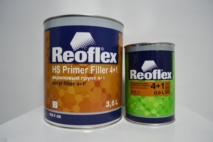 Hs primer filler. Reoflex грунт (4+1) 2к (0.8л+0.2л). Реофлекс грунт акриловый 4+1. RX-f02 грунт реофлекс. Грунт реофлекс 1к акриловый.