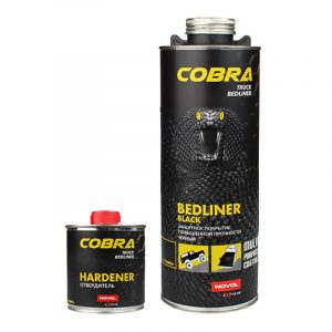 Защитное покрытие повышенной прочности, COBRA Truck Bedliner, черный, Новол, 0,6л+0,2л (4)